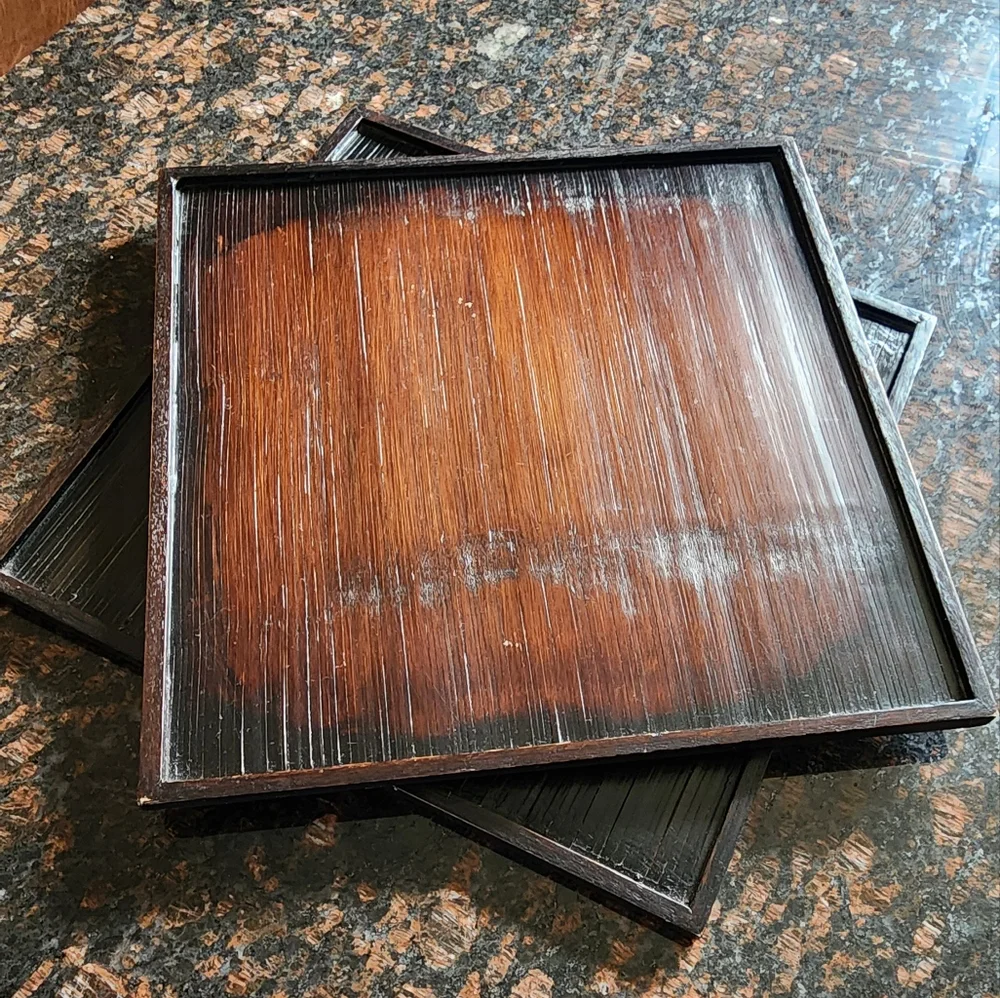 Pottery Barn bamboo wood trays